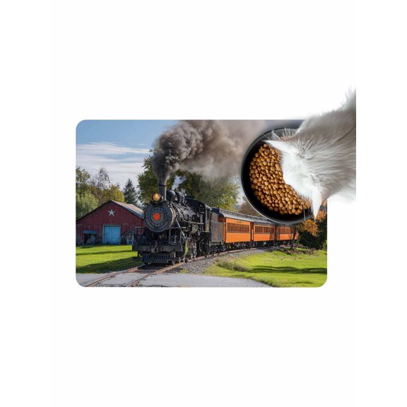 Steam Train Doormat Non Slip Diatomaceous Earth Door Mat Absorbent Quick Dry Soft Washable Entrance Rug for Bathroom Laundry Room 24"x36"