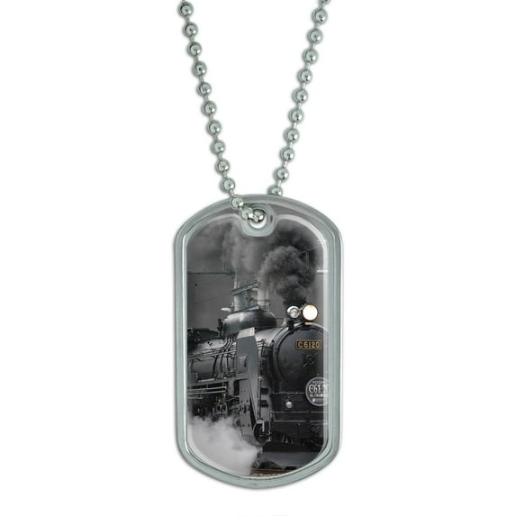 Steam Train Engine Locomotive Dog Tag