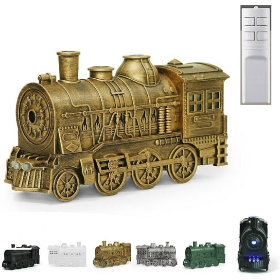 Steam Train Humidifier, Essential Oil Diffuser 300ml Train Quiet Aromas Diffuser With 4colors Lights & Direct/jellyfish Cool Mist Modes &Smart Remote, for Christmas,bedroom,Brthday, Men,Dad (White)