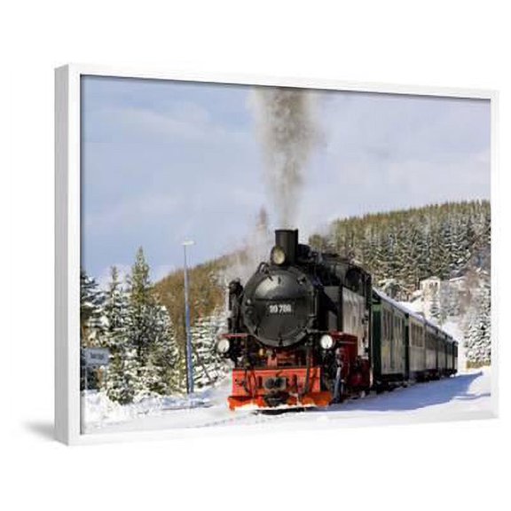 Steam Train, Oberwiesenthal  Cranzhal Fichtelbergbahn, Germany, Framed Art Print Wall Art by phbcz Sold by Art.Com
