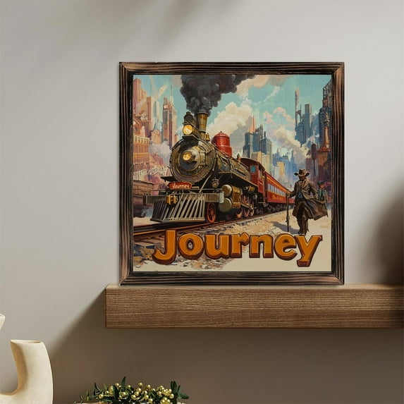 Steam Train Ride Wooden Sign Wall Plaque - Vintage Art Decoration, Wall Decoration - Ideal Gift For Home Decoration, Living Room, Bathroom, Bedroom, Garden, Dining, Bar, Cafe, Festival Party Decor