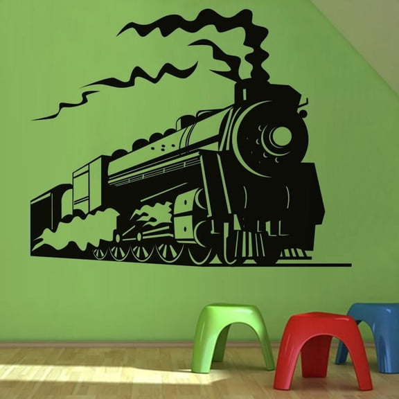 Steam Train Wall Sticker Home Decor Removable Living Room Children Kids Room Decoration Nursery Wall Decals 72x58cm