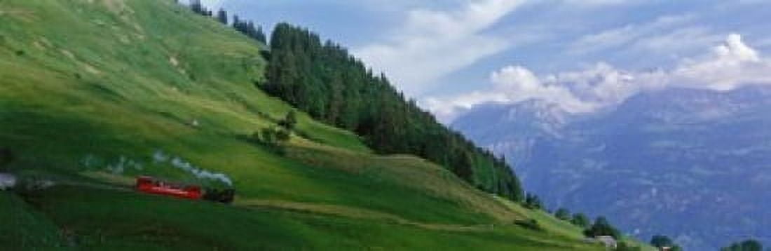 Steam Train near Brienz Switzerland Canvas Art - Panoramic Images (18 x 6)