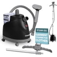 thumbnail interactive-video image 1 of STEAM AND GO The Rival Clothes Steamer, Foldable Standing Garment Steamer for Clothes, Black, 1 of 9