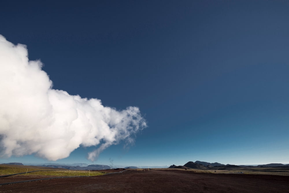 Steam at Namaskard- Geothermal Volcanic area Northern Iceland Canvas Art - Panoramic Images (36 x 12)