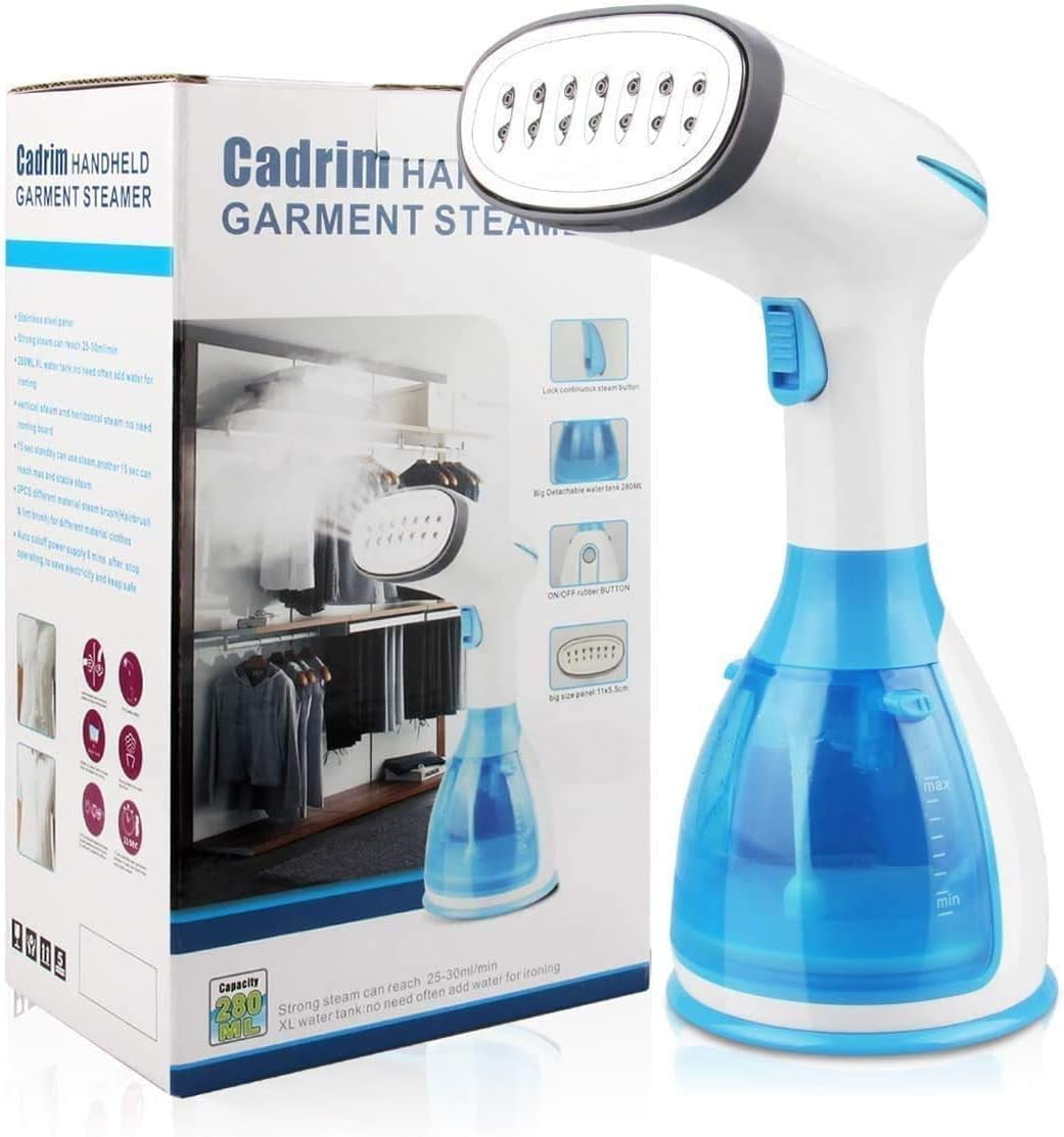 Steam cleaner, frame manual steam cleaner portable iron 1500W 280ml fast heating manual steam cleaner for clothing of fabrics and textiles, travel steam cleaner
