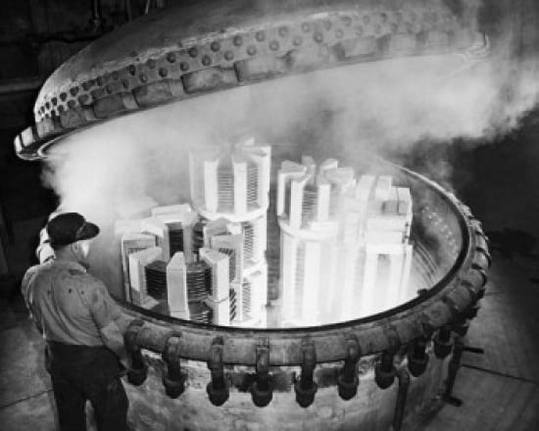 Steam emitting from a series reactor in factory Canvas Art - (18 x 24)
