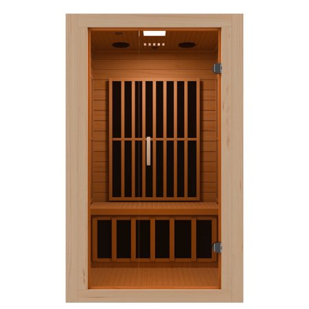 Viti 2- Person Indoor Hemlock Wooden Carbon FAR Infrared Home Sauna Room with LED Touch Control Panel and Heater