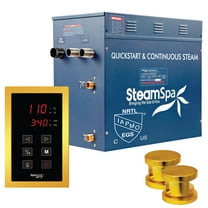 SteamSpa Oasis 12 KW QuickStart ACU-Steam Bath Generator Package in Gold