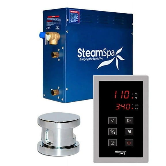 SteamSpa  Oasis 4.5kw Touch Pad Steam Generator Package in Chrome