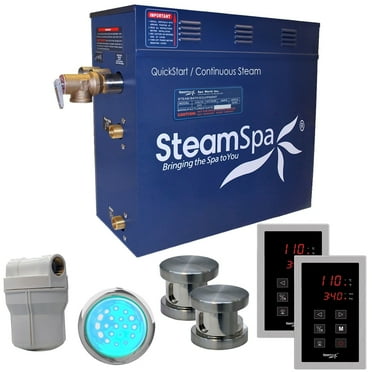 SteamSpa  Royal 12 KW QuickStart Steam Bath Generator Package in Brushed Nickel
