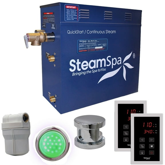 SteamSpa  Royal 6kw Touch Pad Steam Generator Package in Chrome