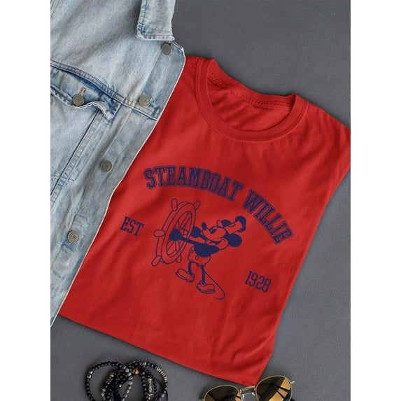 Steamboat 1928 Willie Mouse T-shirt Women's -SmartPrintsInk Designs