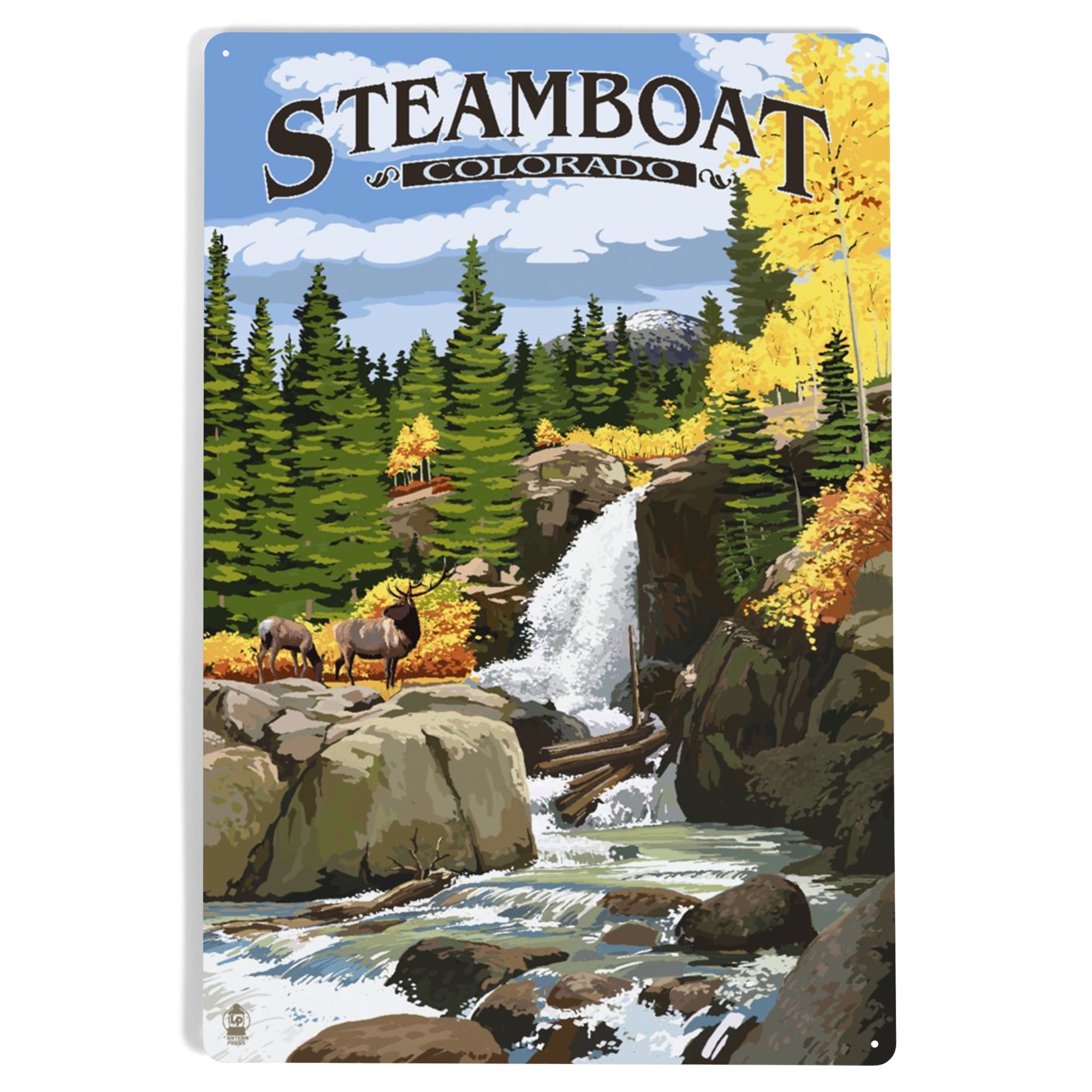 Steamboat, Colorado, Waterfall (12x18 Aluminum Art, Indoor Outdoor ...