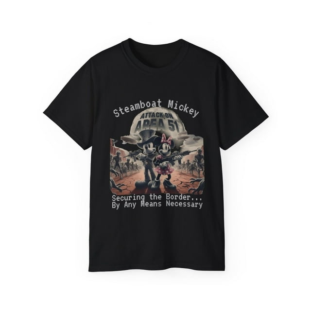 Steamboat Mickey: Attack on Area 51 T Shirt New w/o Tags Sci Fi Spoof