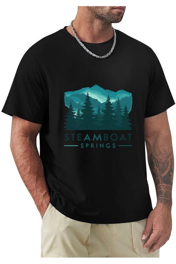 Steamboat Springs Colorado Skiing Snowboarding Souvenir Top Unisex T-Shirt, for men & women, up to size 5XL.