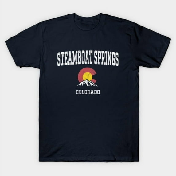 Steamboat Springs Colorado Vintage Athletic Mountains, H48730 Unisex T-Shirt, Up to 5XL Available