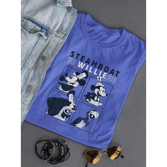 Steamboat Willie Characters T-shirt Color Men's -SmartPrintsInk Designs