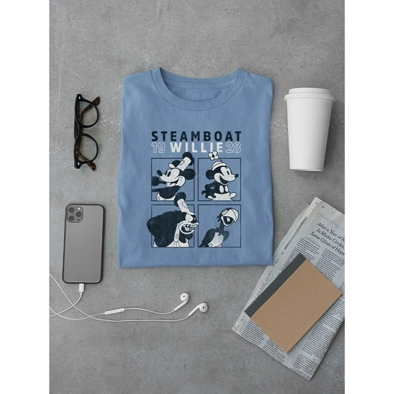 Steamboat Willie Characters T-shirt Color Women's -SmartPrintsInk Designs