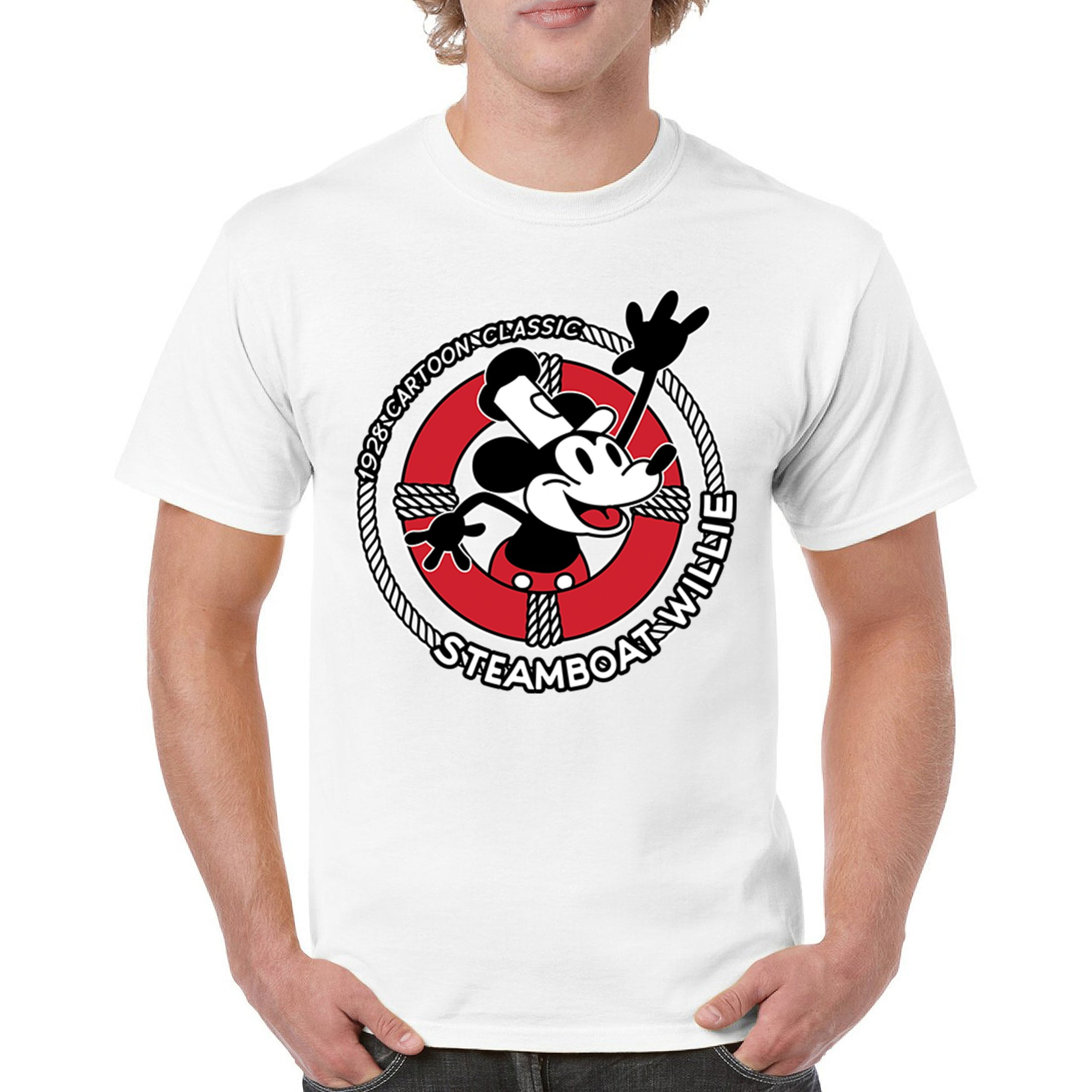Steamboat Willie Life Preserver Tshirt Funny Classic Cartoon Beach