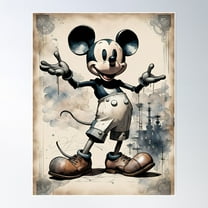 Steamboat Willie Poster Wall Art, Modern Wall Decor For Living Room Bedroom, 8x12 UNFRAMED