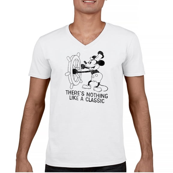 Steamboat Willie There is Nothing Like a Classic V-Neck T-shirt Vintage Cartoon Mouse Retro Steam Boat Timeless Tee