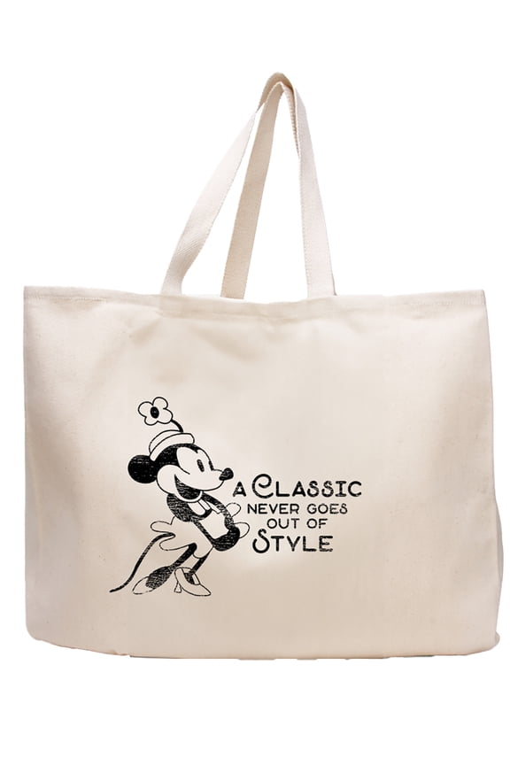 Steamboat Willie Tote Bag - Classic Style Cartoon Design Durable Cotton Twill Jumbo Bag