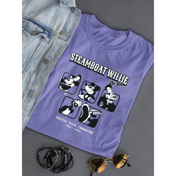 Steamboat Willie Videogame T-shirt Color Women's -SmartPrintsInk Designs
