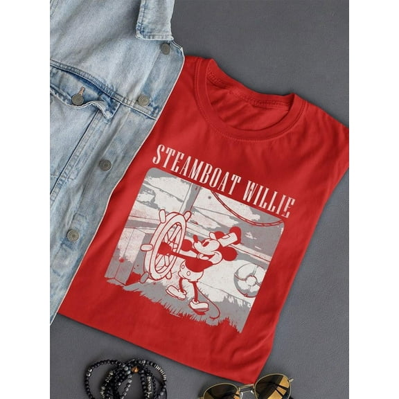 Steamboat Willie Vintage Design T-shirt Women's -SmartPrintsInk Designs