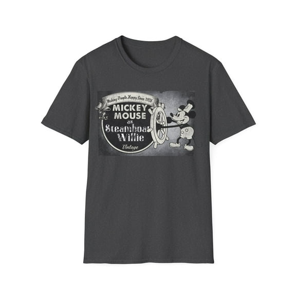 Steamboat Willie Vintage Worn Unisex Softstyle T-Shirt
