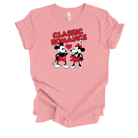 Steamboat Willy Classic Romance Short Sleeve Ladies Graphic T-Shirt-Pink-5xl