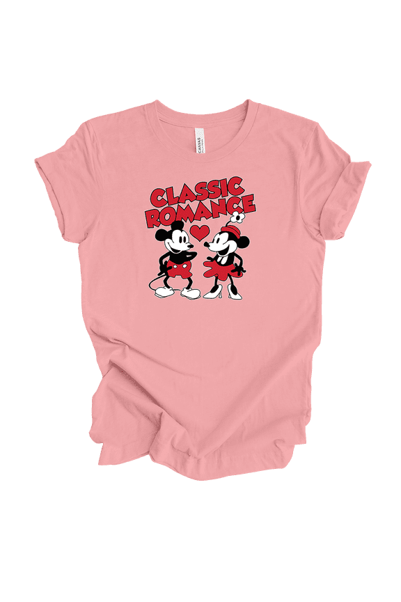 Steamboat Willy Classic Romance Short Sleeve Ladies Graphic T-Shirt-Pink-medium