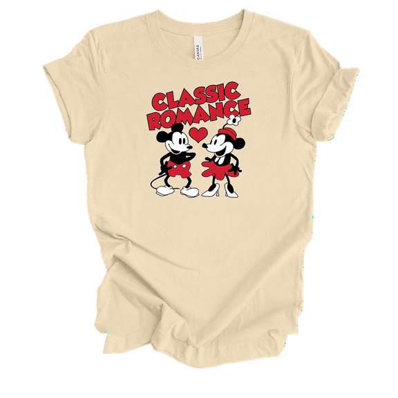 Steamboat Willy Classic Romance Short Sleeve Ladies Graphic T-Shirt-Soft Cream-xl