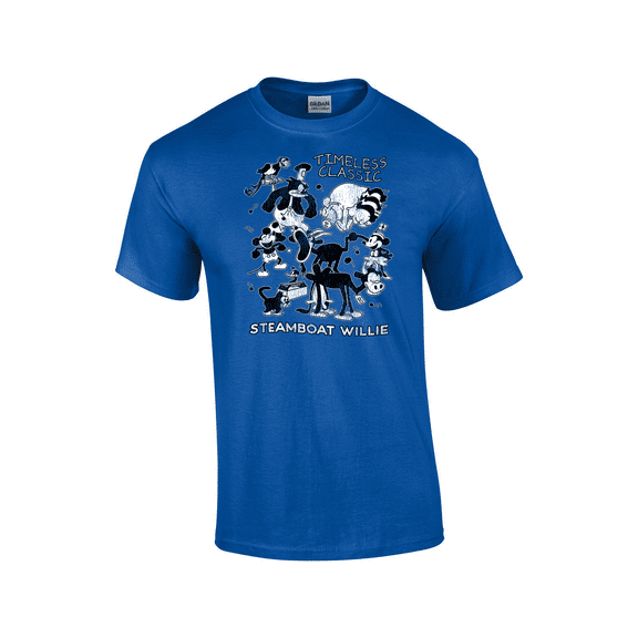 Steamboat Willy Timeless Classic Get Together Short Sleeve Men's Graphic T-Shirt-Royal-xl