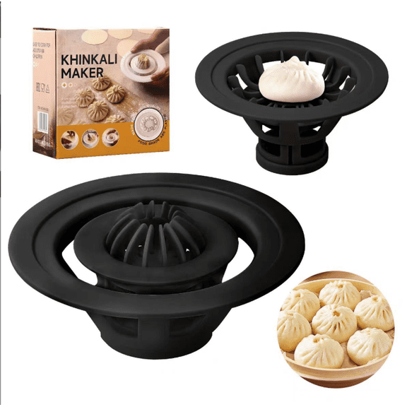 Steamed Bun Machine, 6.57 "Dumpling Machine Mold Plastic Kitchen Small Tool Homemade Steamed Bun Easy to Use and Clean (Round Edge Version, Flower Petal Version randomly sent)
