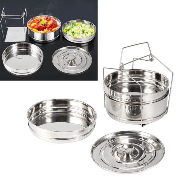Steamer Basket,Steamer Pot, Stackable 3 Tier Stainless Steel Steamer Cooker Pot Set Cook Food Pressure Pot Accessories