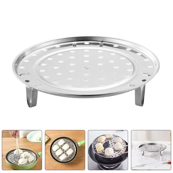 Steamer Basket for Pot, 7.6" Stainless Steel Steamer Rack Multi-purpose Kitchen Trivet High Footed Thickened Steaming Plate for Home Cooking Silver