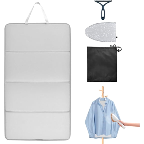 Steamer Board for Clothes with Ironing Glove, Stand Steaming Clothes, Garment Pad Portable Included Lint Remover & Storage Bag Suits Shirts Coats Travel Home Use