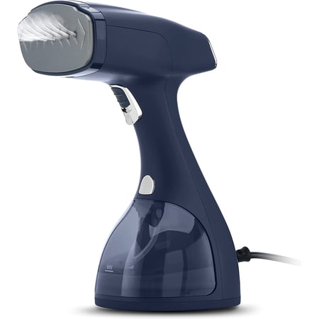 Steamer for Clothes, 1500 Watt Portable Handheld Fabric and Garment with Lint Remover & Brush, Ultra-Fast Heat Up, 18 Min Continuous Steam Powerful Wrinkle Remover, Blue