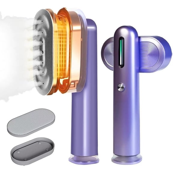 Steamer for Clothes, 2-in-1 Portable Handheld Garment & Iron with Self-Cleaning, 1200W Powerful 30s Fast Heat-Up, Large Ceramic Panel, Travel, Home and Office Use Mini, Purple