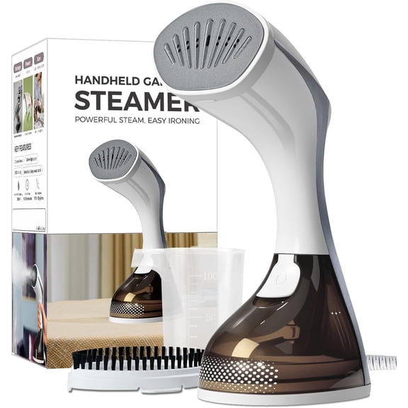 Steamer for Clothes, 20S Heat Up, 1500W & 3 Steam Settings, Ceramic Soleplate with 13-Vent, 2-in-1 Clothing Iron Wrinkle Removal for All Fabrics, Portable & Travel-Ready