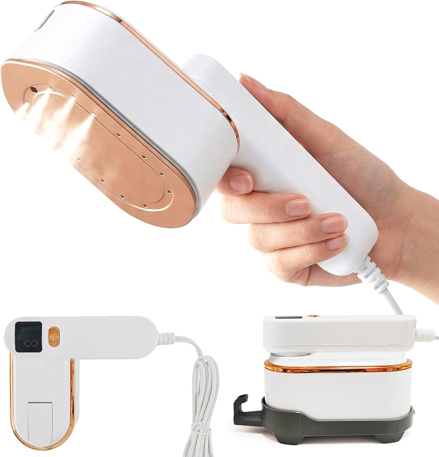 Steamer for Clothes Portable Travel - 1200W Handheld Garment 2 in 1 Steam Irons for Wrinkles - 10s Heat Up Mini Size Small Compact Lightweight Fabric Clothing Dress Steamers for Traveling