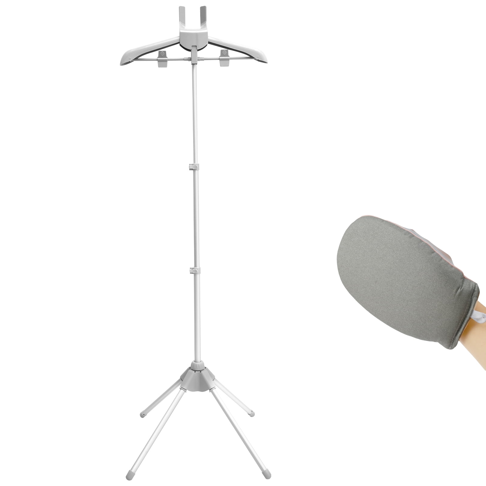 Steamer Clothes Rack With Ironing Glove Floor Standing Garment Steamer Stand Foldable Garment Steamer Rack Lightweight Adjustable Height Steamer Stand Rack for Steaming Clothes