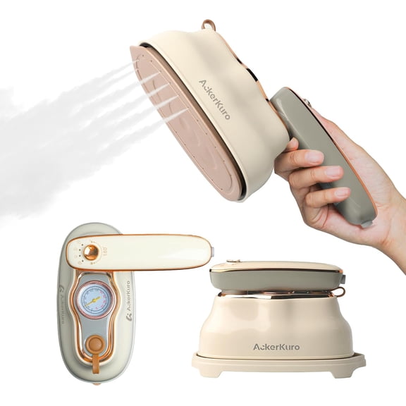 Steamer For Clothes, Steamer Iron 2 In 1,Portable Handheld travel Steam,1200W 15s Heat Up for Travel Size,Wrinkle Remover,200ml Tank,3 Modes for dress shirts for home travel,Beige, 120V