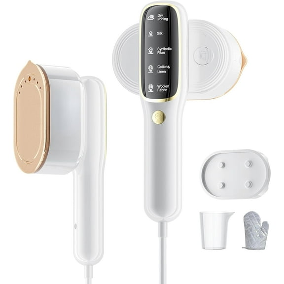 Steamer for Clothes, Travel Portable Handheld Turbo Steamer 5Mode Smart Display, 15s Heat-up Horizontal & Vertical Wrinkle Removal, Dual Function Wet/Dry Iron, Home Travel Use Clothes(White)