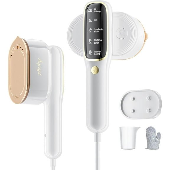 Steamer for Clothes Travel Portable Handheld Turbo Steamer 5Mode Smart Display 15s Heat-up Horizontal & Vertical Wrinkle Removal Dual Function Wet/Dry Iron Home Travel Use(PearlWhite)