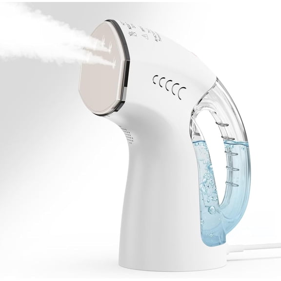 Steamer & Iron 2 in 1 for Clothes, Ceramic Panel, Intelligent Chip Controls Soft Steam (Tilting Not Water), 250ml Water , 8.2FT Power Cord,1000W Portable Handheld Steam Iron (white)