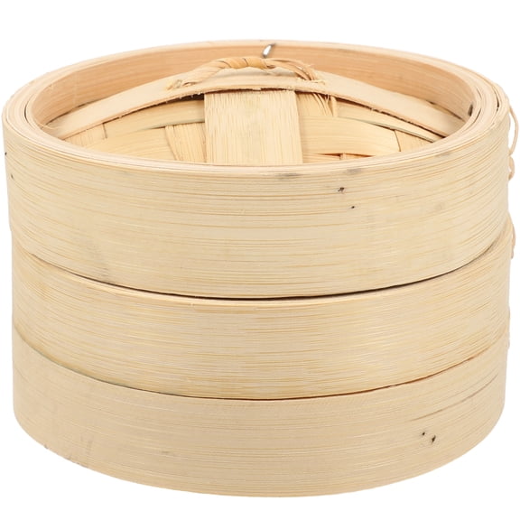 Yardwe 1 Set Bamboo Steamer Cookware for Home Cooks Log Color Evenly Heated