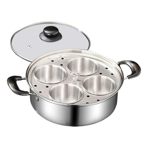 Steamer Pot Multipurpose Cookware Silver Heavy Duty Stainless Steel 7.87 Inch for Family Breakfast
