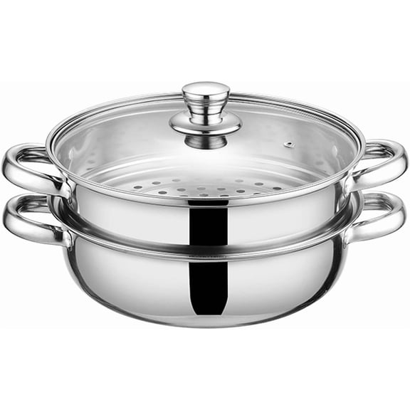 Steamer Pot with Lid, Multipurpose Stainless Steel Steaming Pot Cookware - 11-inch for Vegetables, Stews, Pasta, Dumplings, Sauce